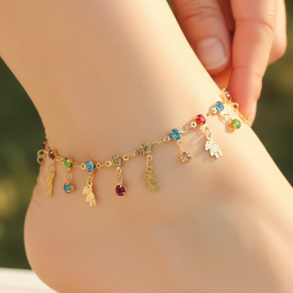 "Handmade Anklet – Elegant & Delicate Jewelry for Women | UNVRC1244 - Picture 2 of 2